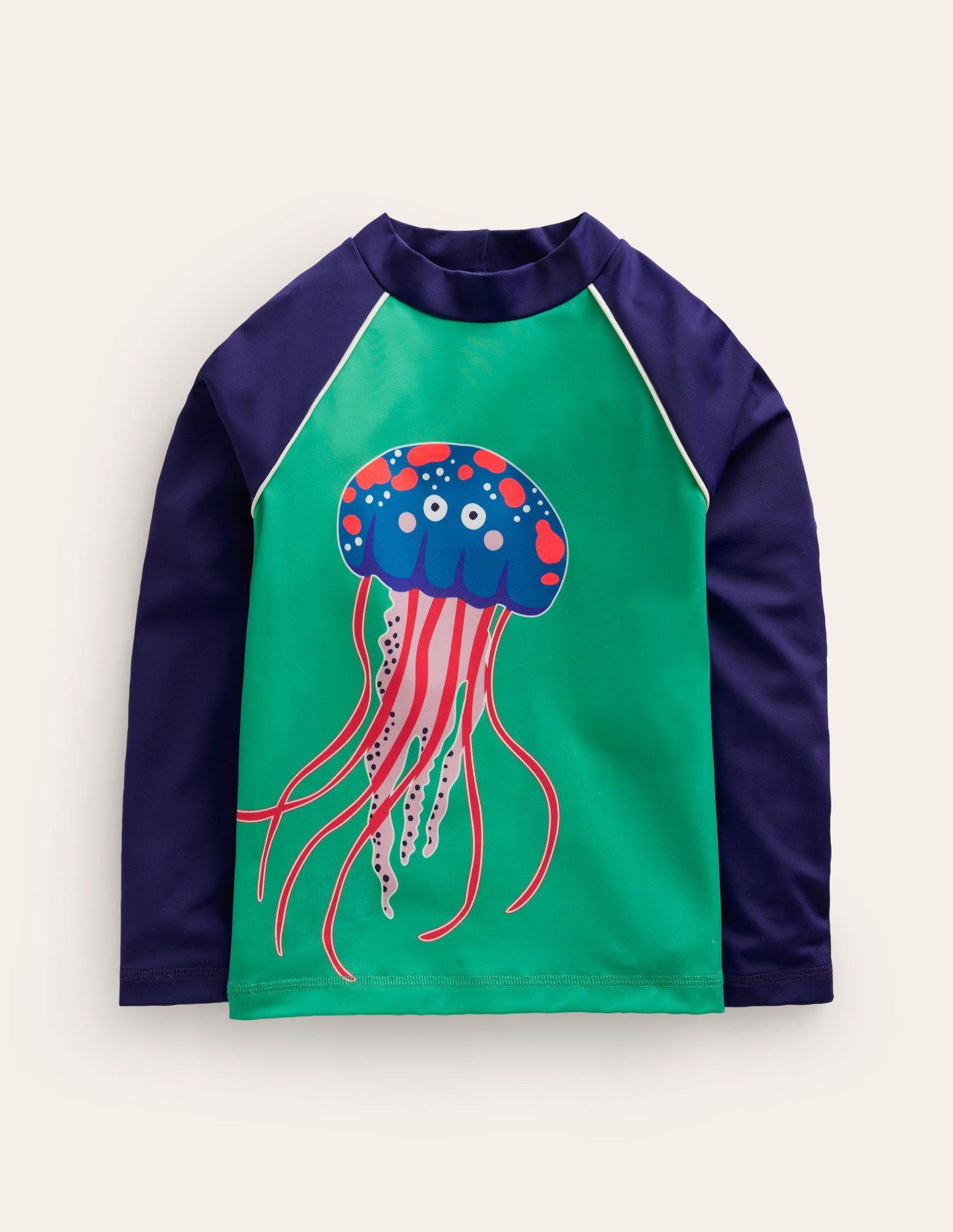 Logo Rash Vest-Ming Green Jelly Fish