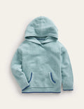 Knitted Hoodie-Aqua Sea Blue