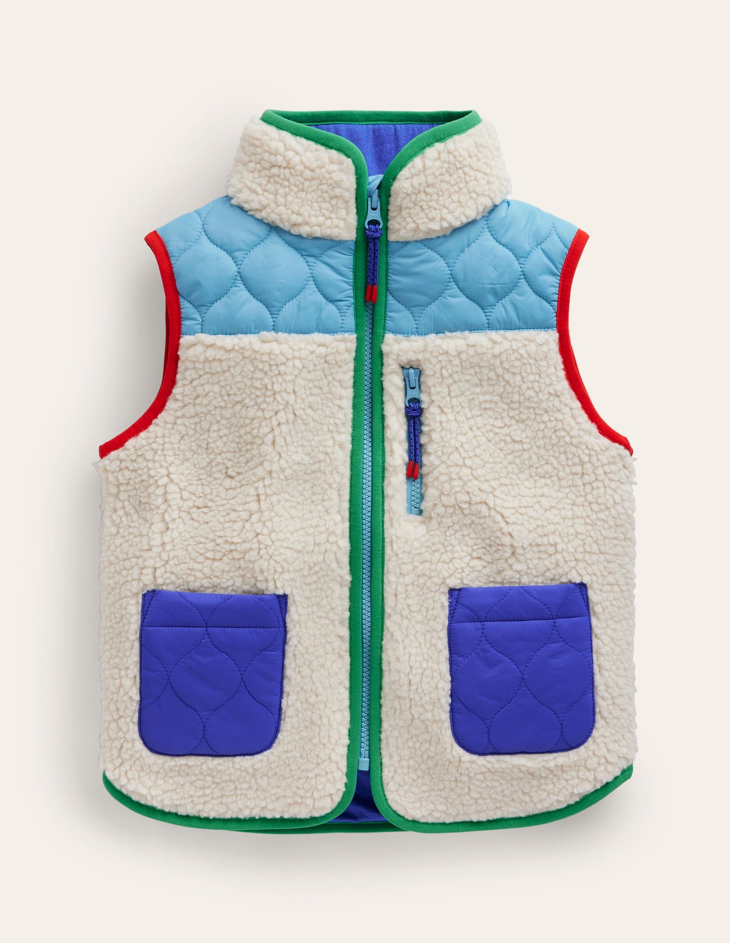 Borg Mix Gilet-Natural Borg