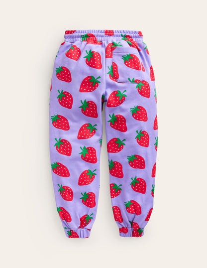 Printed Cosy Relaxed Joggers-Parma Violet Strawberries-2