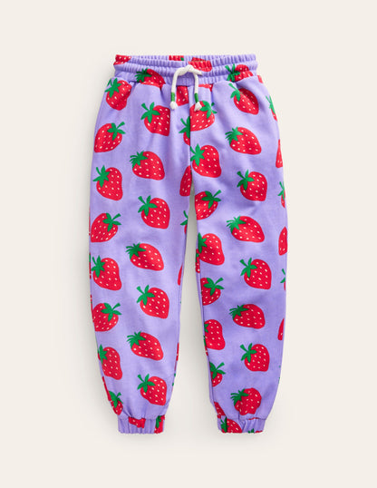 Printed Cosy Relaxed Joggers-Parma Violet Strawberries-1