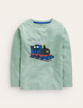 Cross-Stitch Cotton T-Shirt-Pistachio