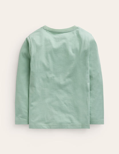 Cross-Stitch Cotton T-Shirt-Pistachio-2