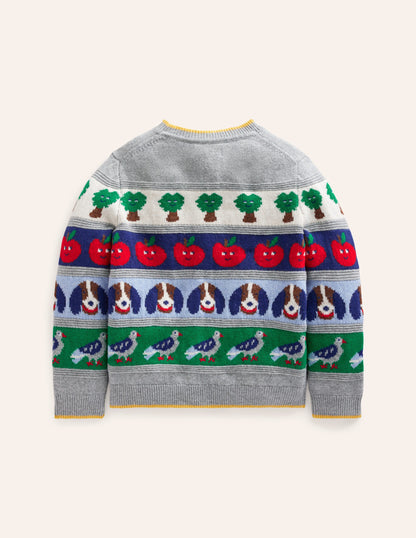 Fair Isle Jumper-Multi Animals