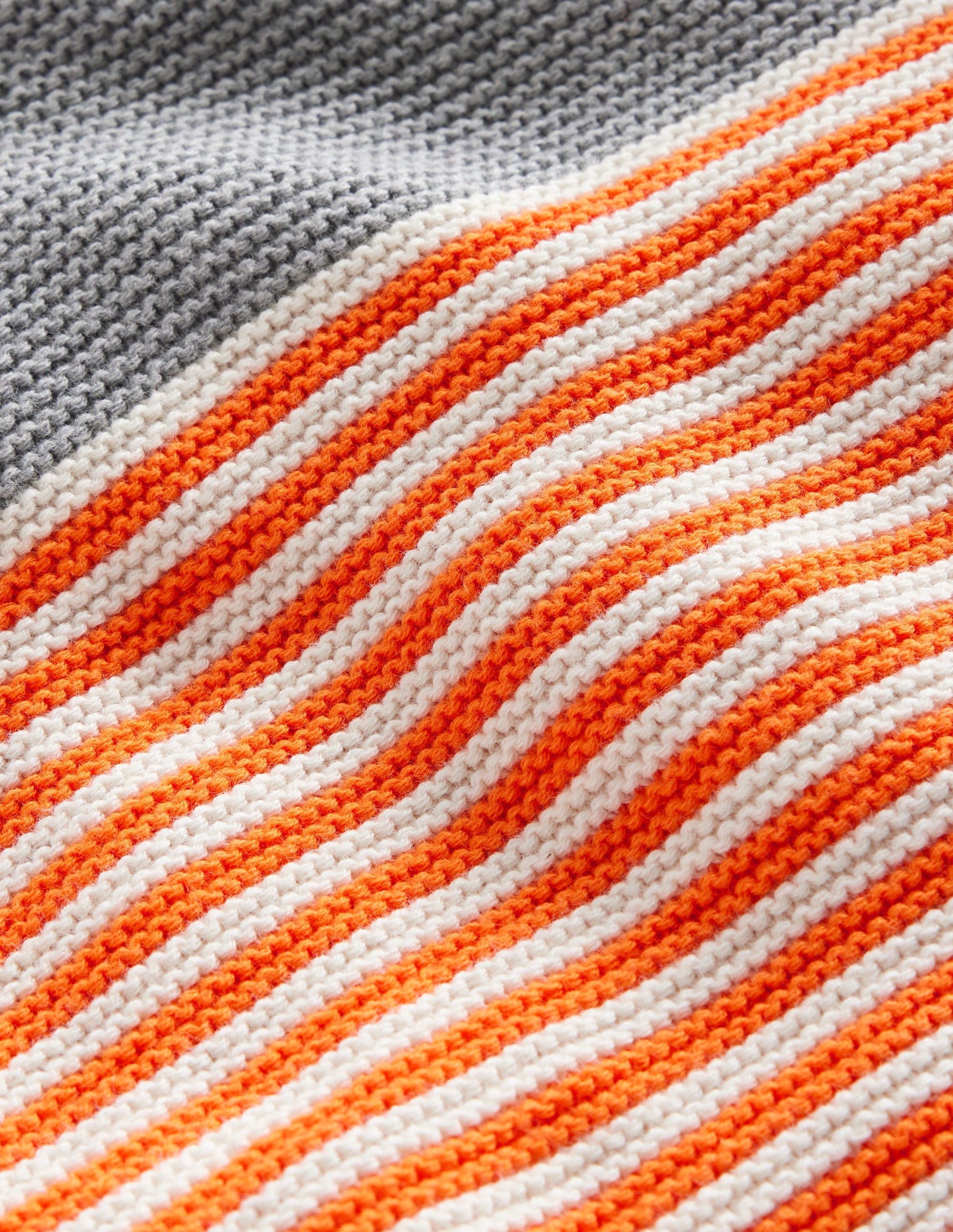 Everyday Stripe Cotton Jumper-Terracotta Orange & Ecru Marl-3