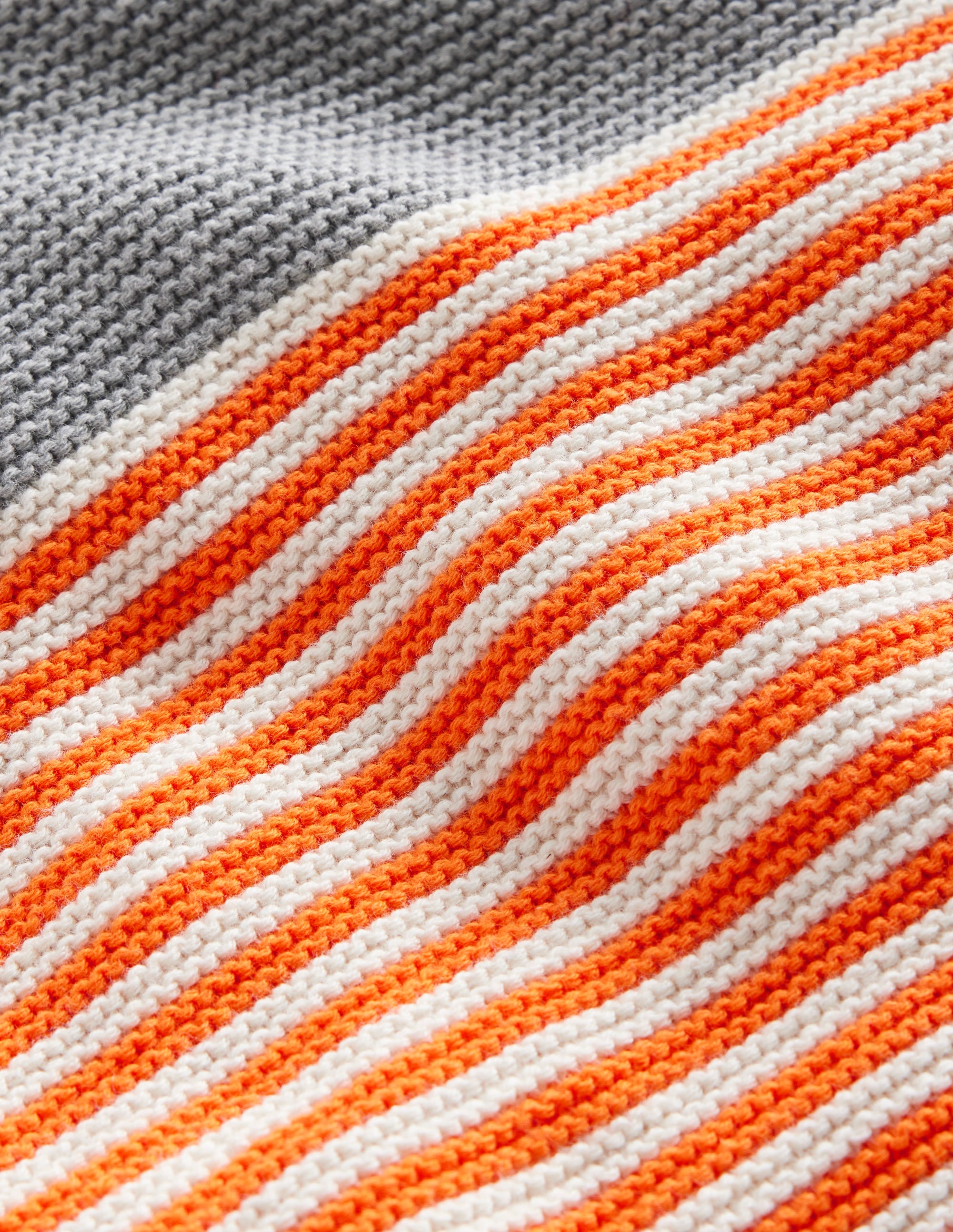 Everyday Stripe Cotton Jumper-Terracotta Orange & Ecru Marl - Image 3