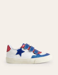 Metallic Leather Low Top-White Metallic Colourblock
