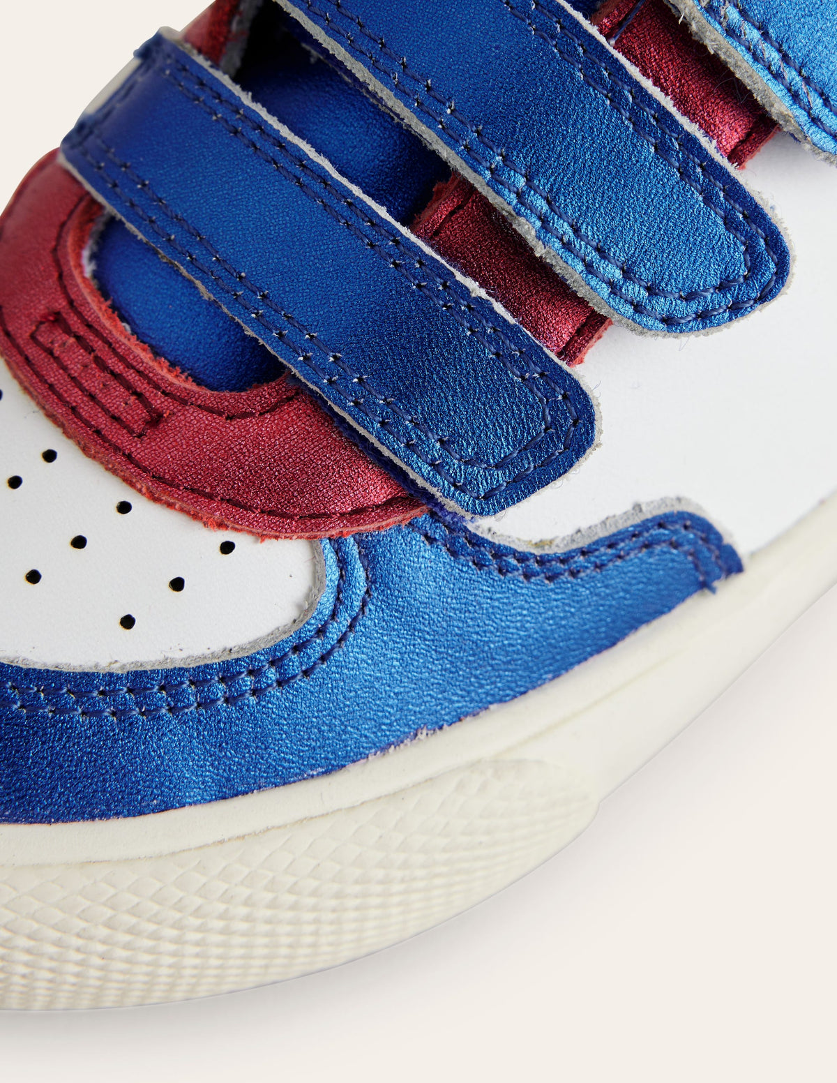 Metallic Leather Low Top-White Metallic Colourblock-3