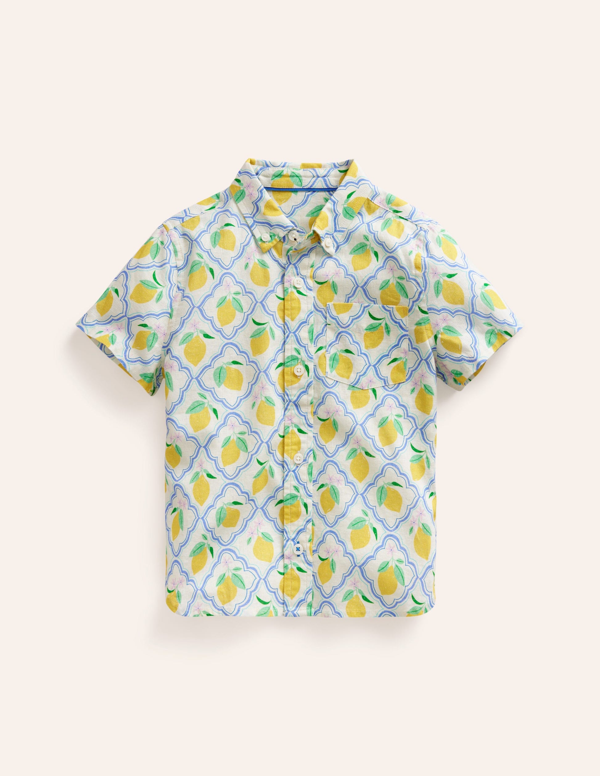 Cotton Linen Shirt-Yellow Lemon Gove-5