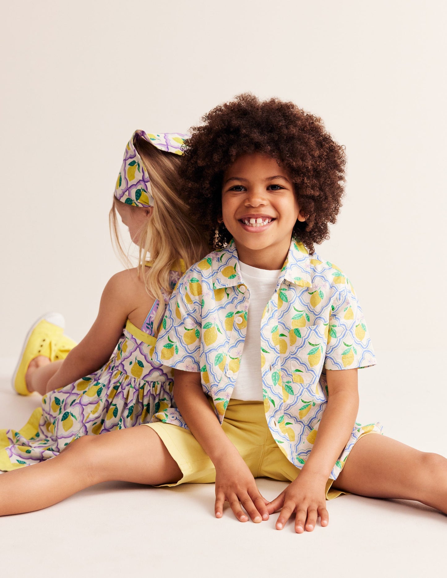 Cotton Linen Shirt-Yellow Lemon Gove