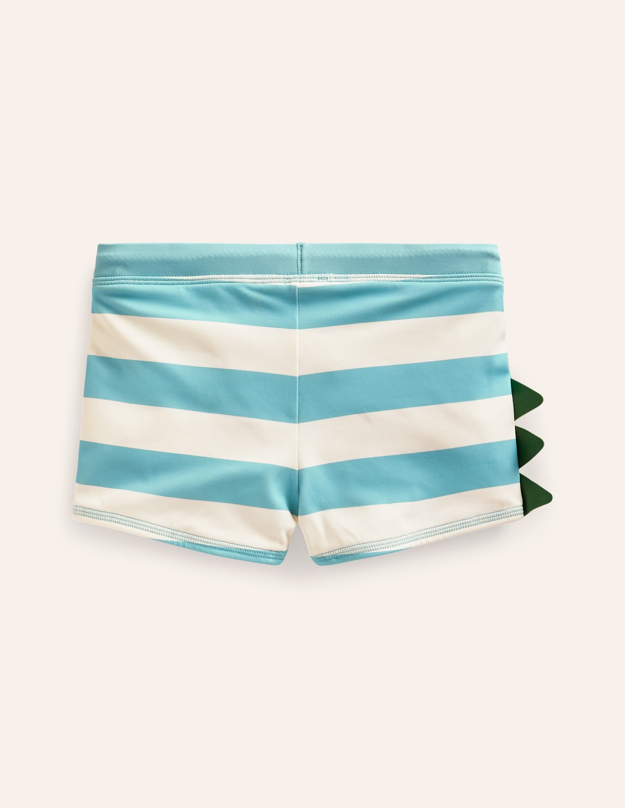 Swim Trunks-Aqua Sea/ Ivory Stripe Dino - Image 2