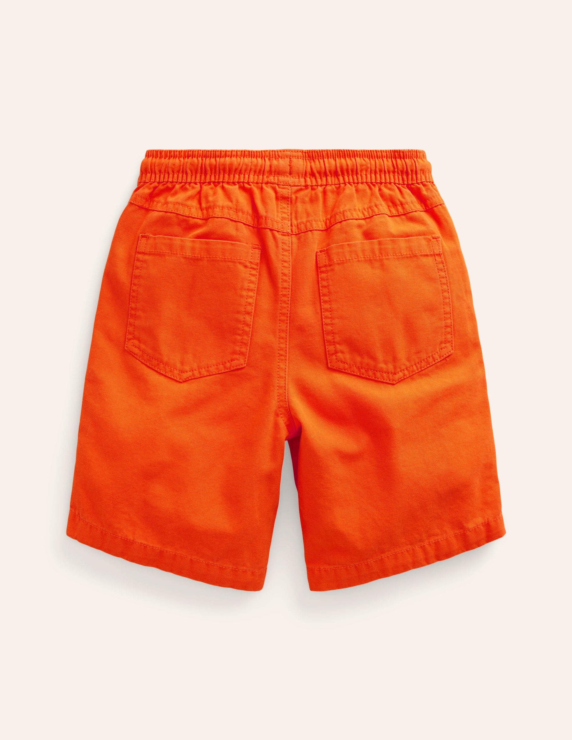Pull-on Drawstring Shorts-Firecracker Orange-2