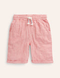 Lightweight Holiday Shorts-Jam Red / Ivory Stripe