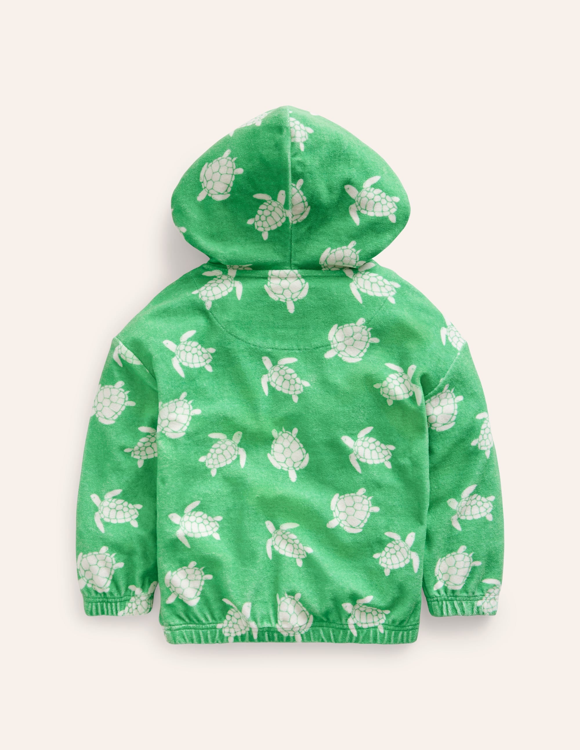 Towelling Hoodie-Pea Green Turtles - Image 2