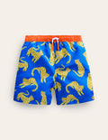 Swim Shorts-Greek Blue Leopard