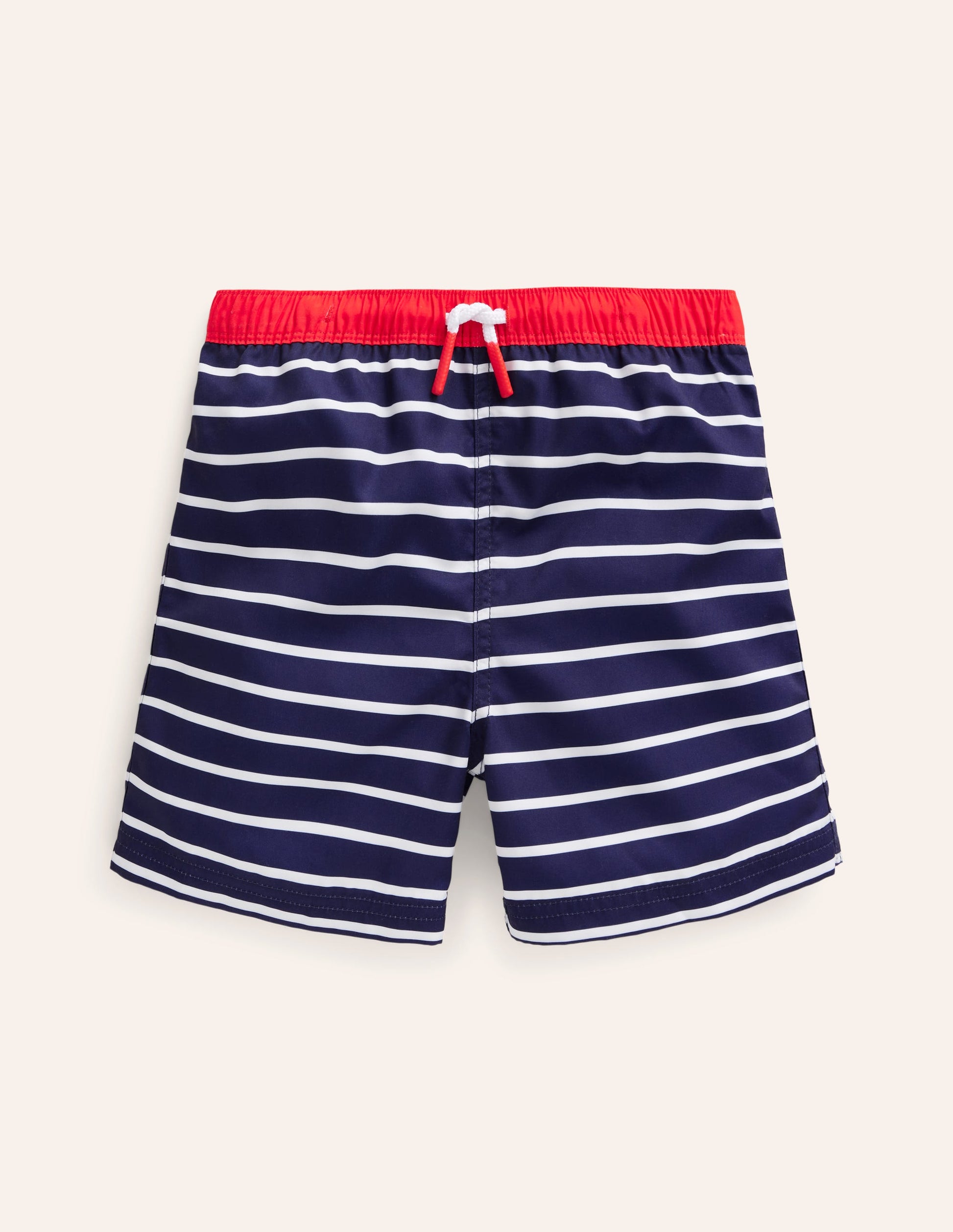 Swim Shorts-College Navy and Ivory Stripe-1