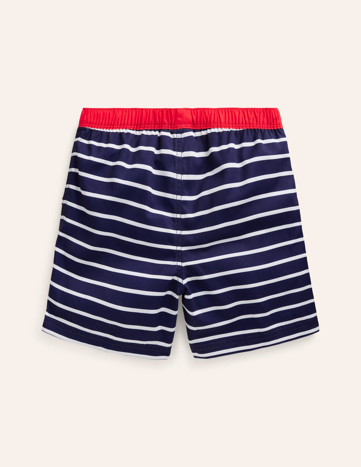 Swim Shorts-College Navy and Ivory Stripe-2