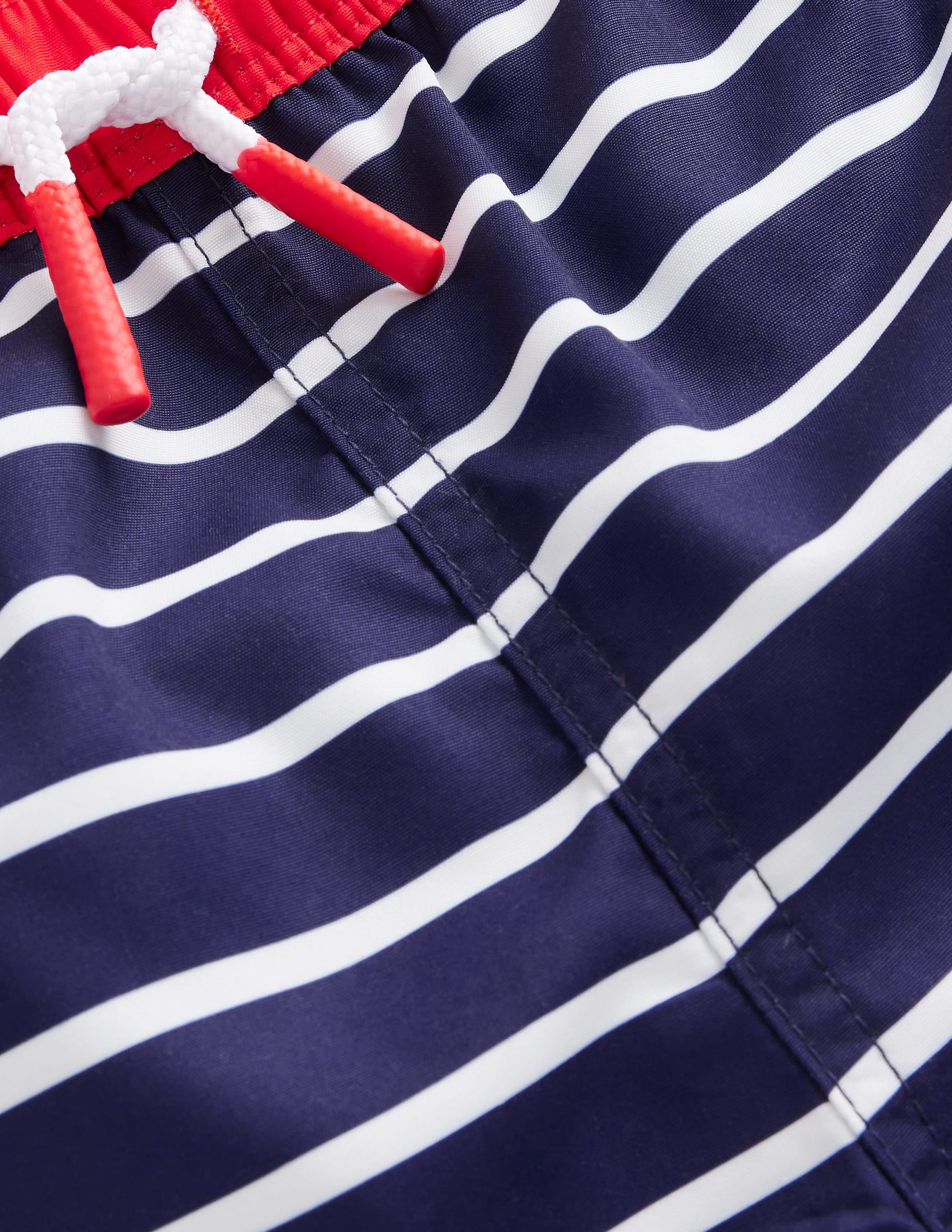 Swim Shorts-College Navy and Ivory Stripe-3
