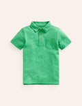Slub Polo Shirt-Pea Green