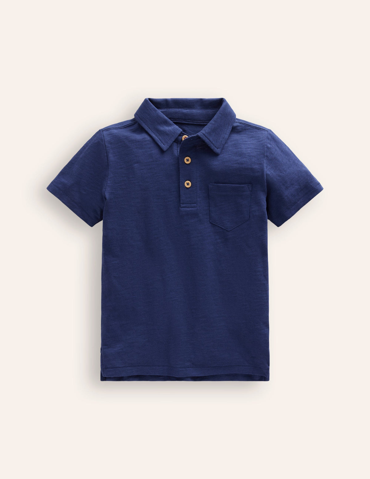 Slub Polo Shirt-College Navy - Image 1