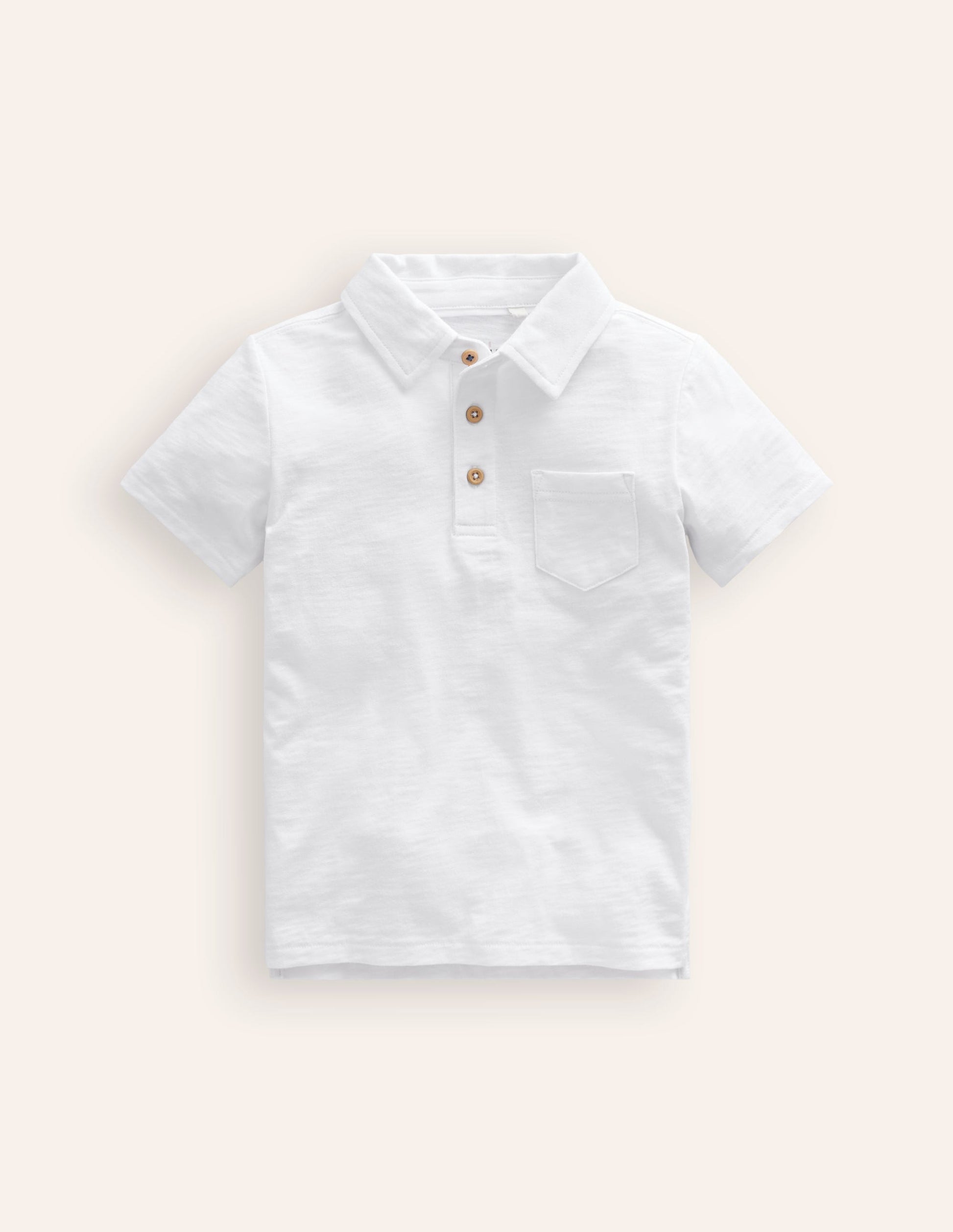 Slub Polo Shirt-White-1
