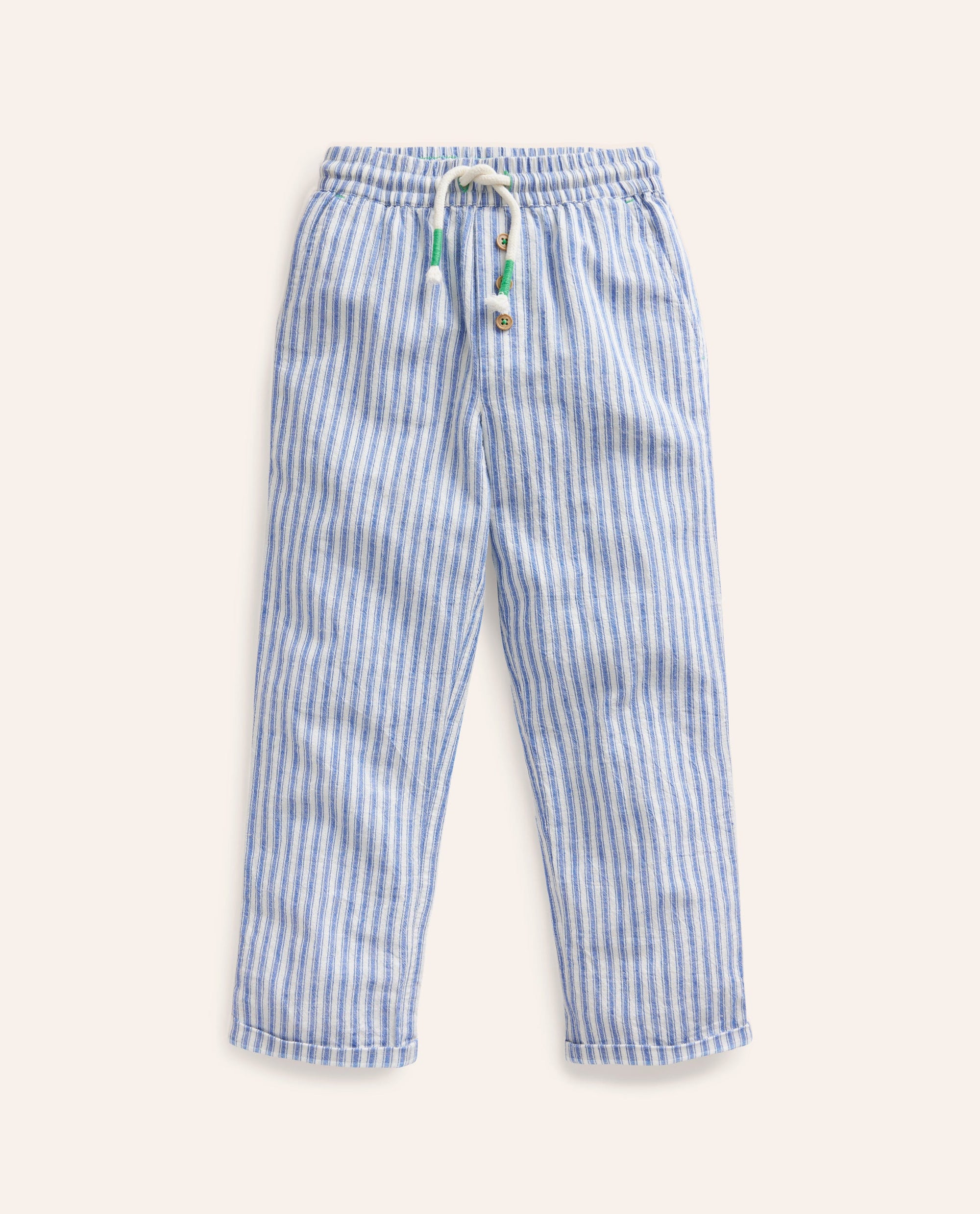 Summer Pull-On Trousers-Bluejay Ticking - Image 1