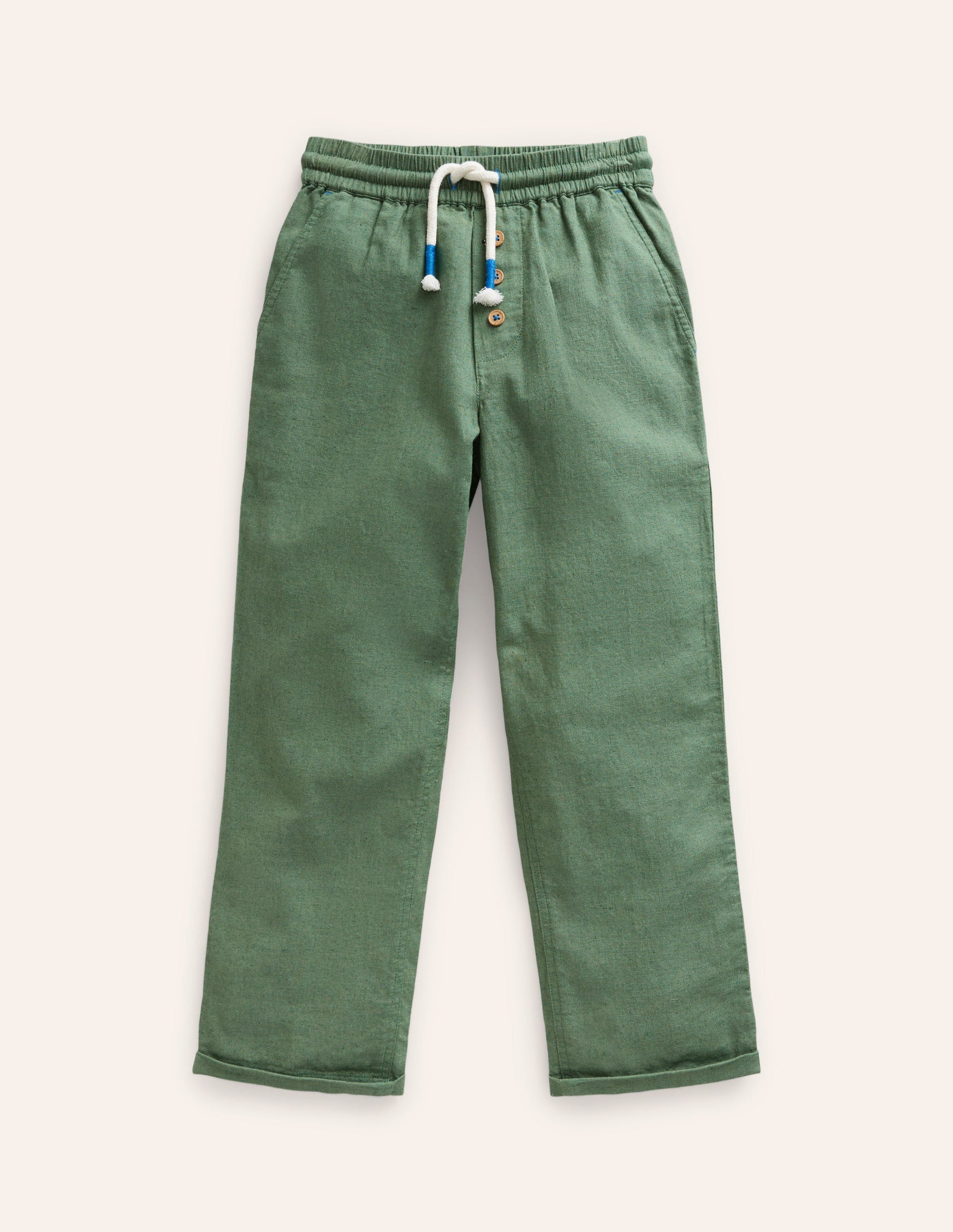 Summer Pull-On Trousers-Rosemary Green-1
