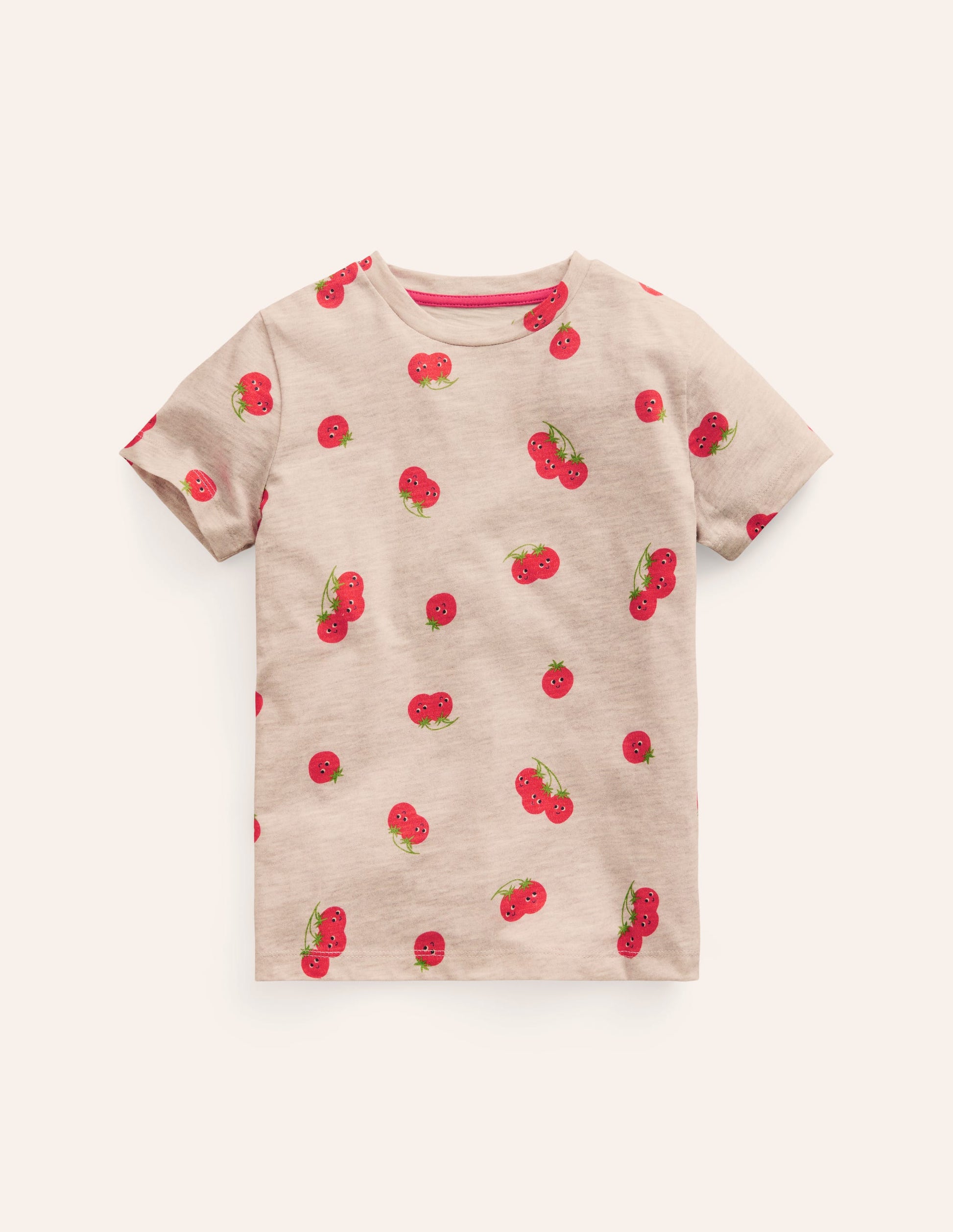 All-over Printed T-Shirt-Oatmeal Marl Tomatoes-2