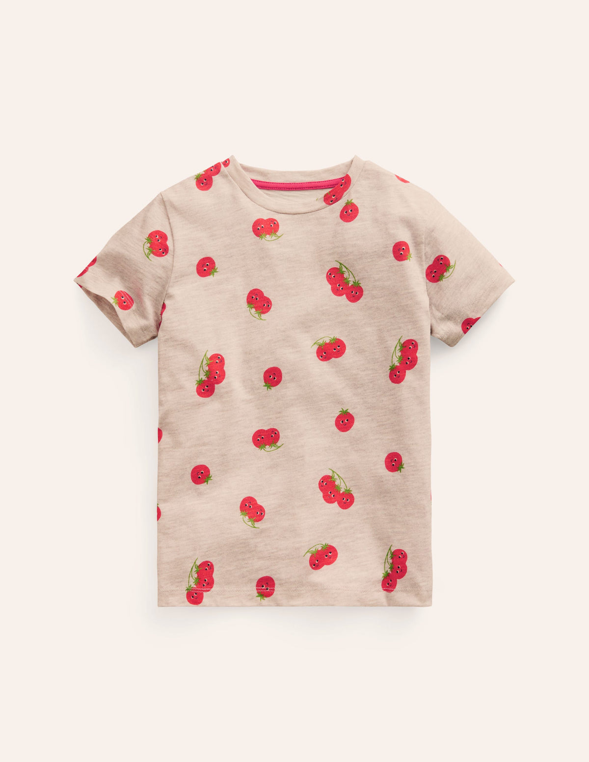 All-over Printed T-Shirt-Oatmeal Marl Tomatoes - Image 1