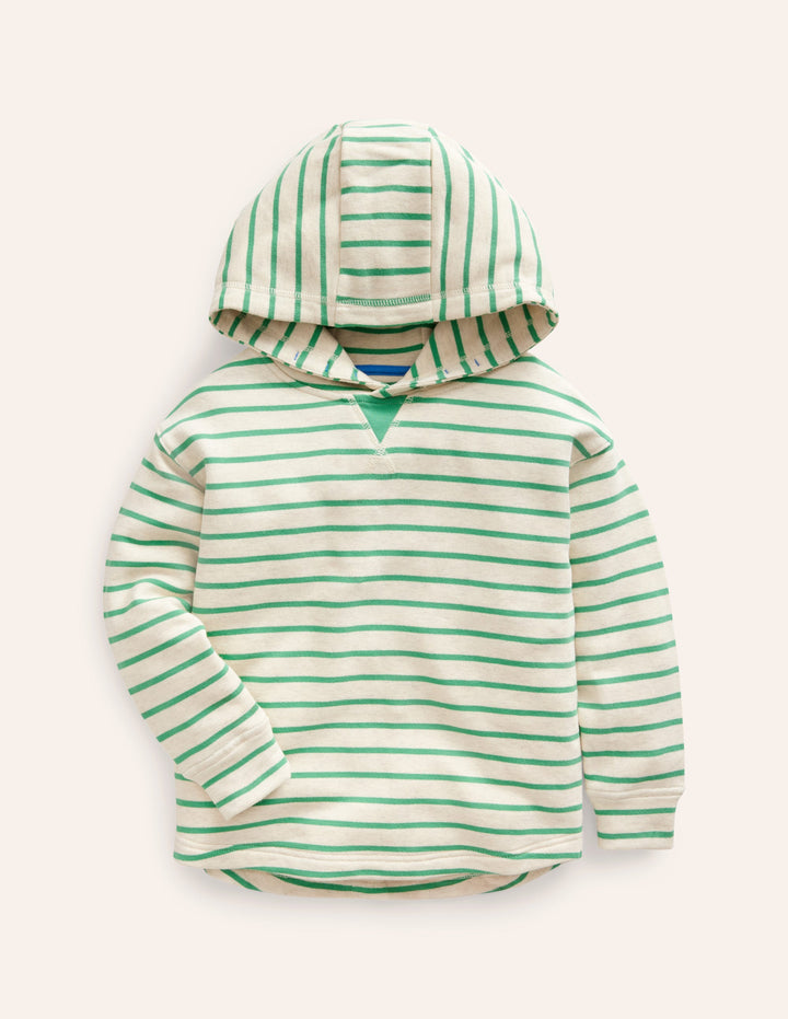 Cosy Relaxed Hoodie-Oatmeal Marl/ Aloe Green