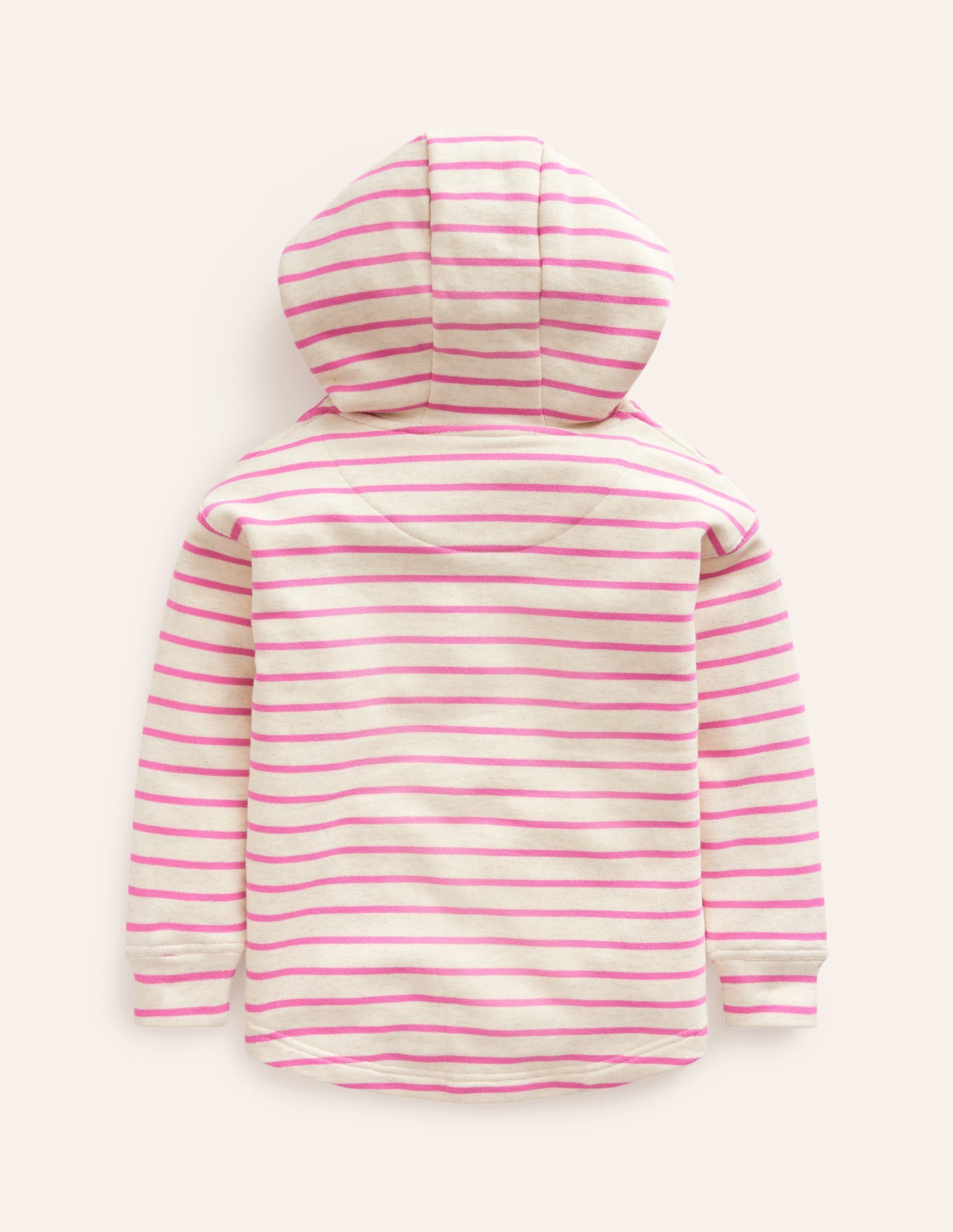 Cosy Relaxed Hoodie-Oatmeal Marl/Pink