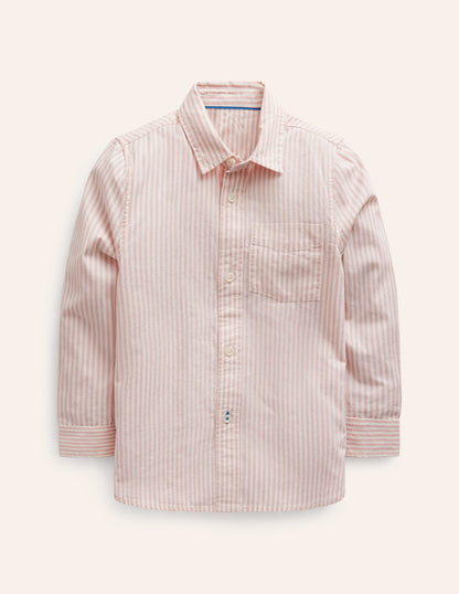 Cotton Shirt-French Pink/ Ivory Stripe