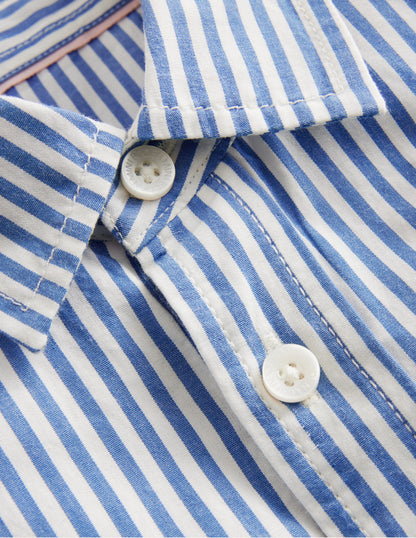 Cotton Shirt-Bluejay/Ivory Stripe-3