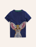 Superstitch Animal T-shirt-College Navy Fennec Fox