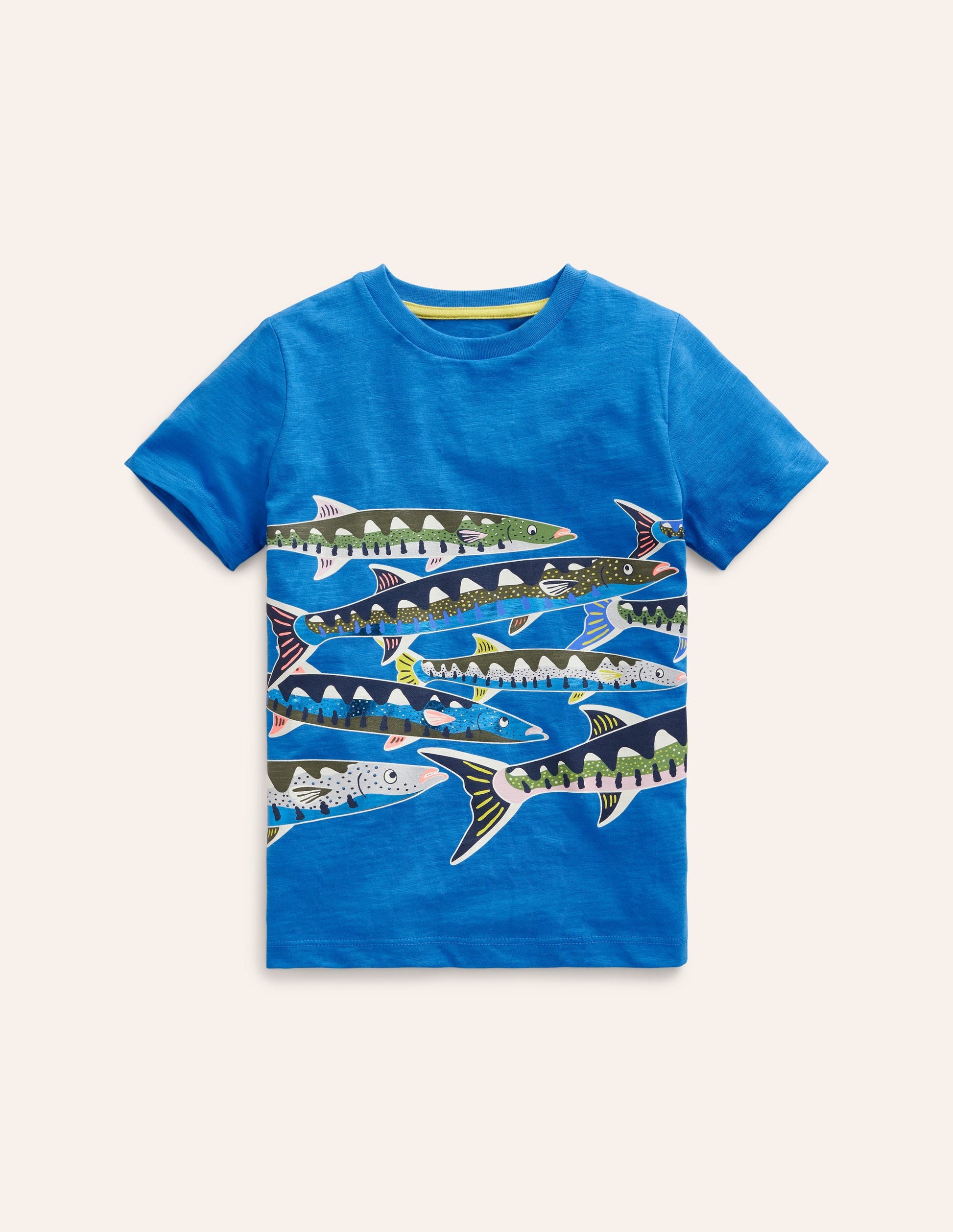 Glow and Foil T-shirt-Greek Blue Fish-1