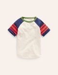 Short Sleeve Raglan T-shirt-Calico/College Navy