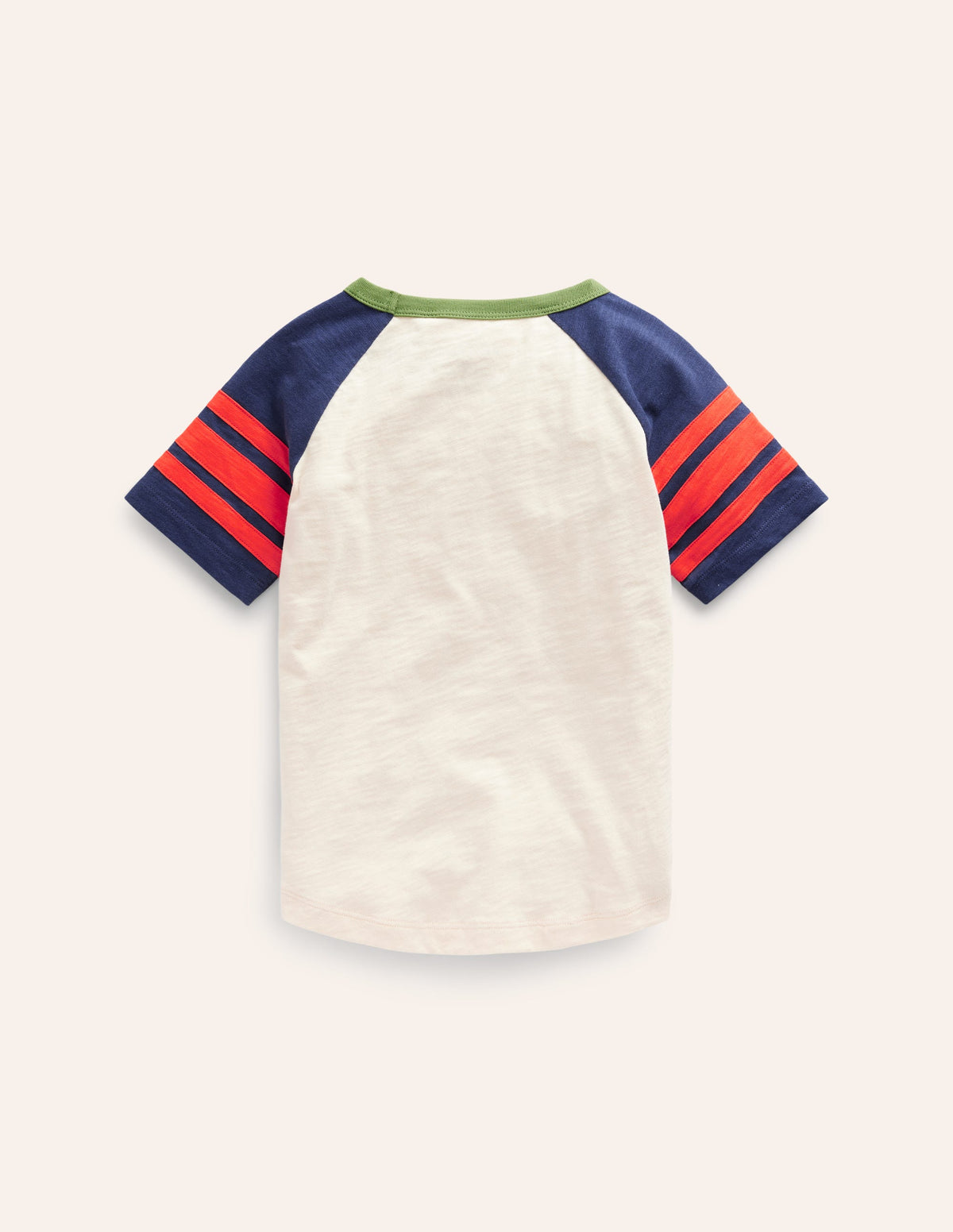 Short Sleeve Raglan T-shirt-Calico/College Navy - Image 2