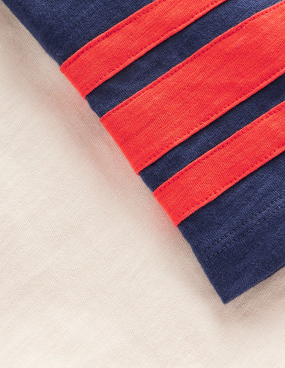 Short Sleeve Raglan T-shirt-Calico/College Navy-3