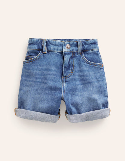Denim Shorts-Mid Denim-1