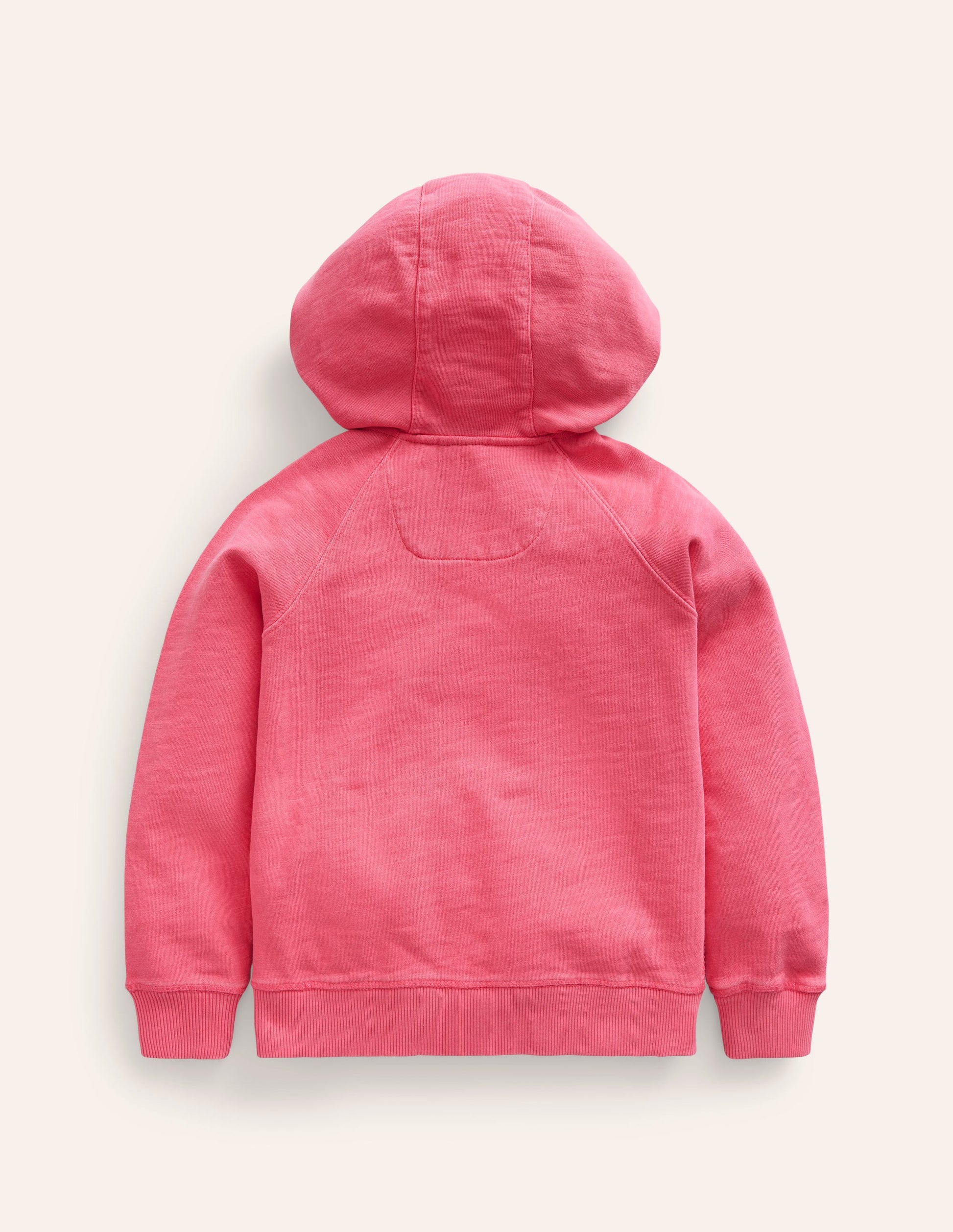 Garment Dye Zip-Through Hoodie-Rose Pink-2