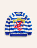 Logo Towelling Sweatshirt-Surf Blue/Ivory
