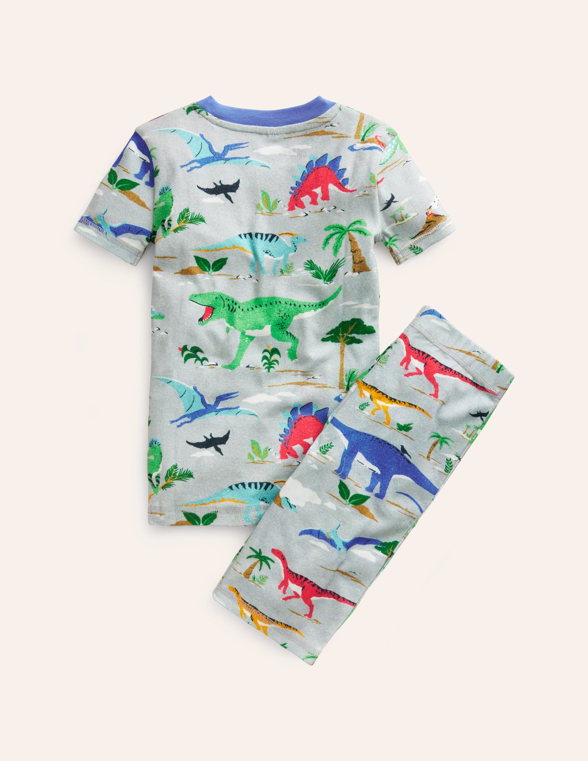 Snug Short John Pyjamas-Shale Grey Jurassic - Image 2