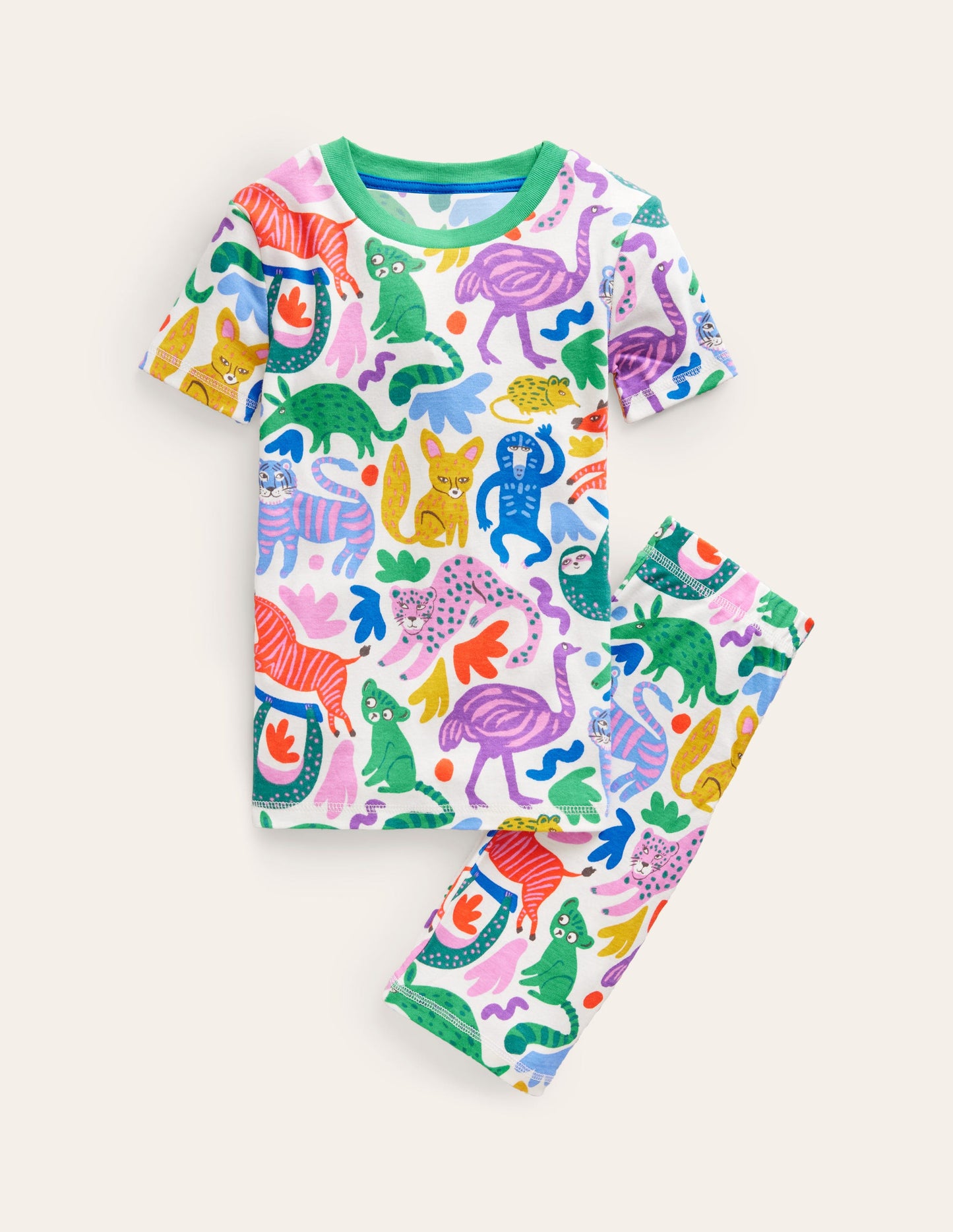 Snug Short John Pyjamas-Multi Safari Friends