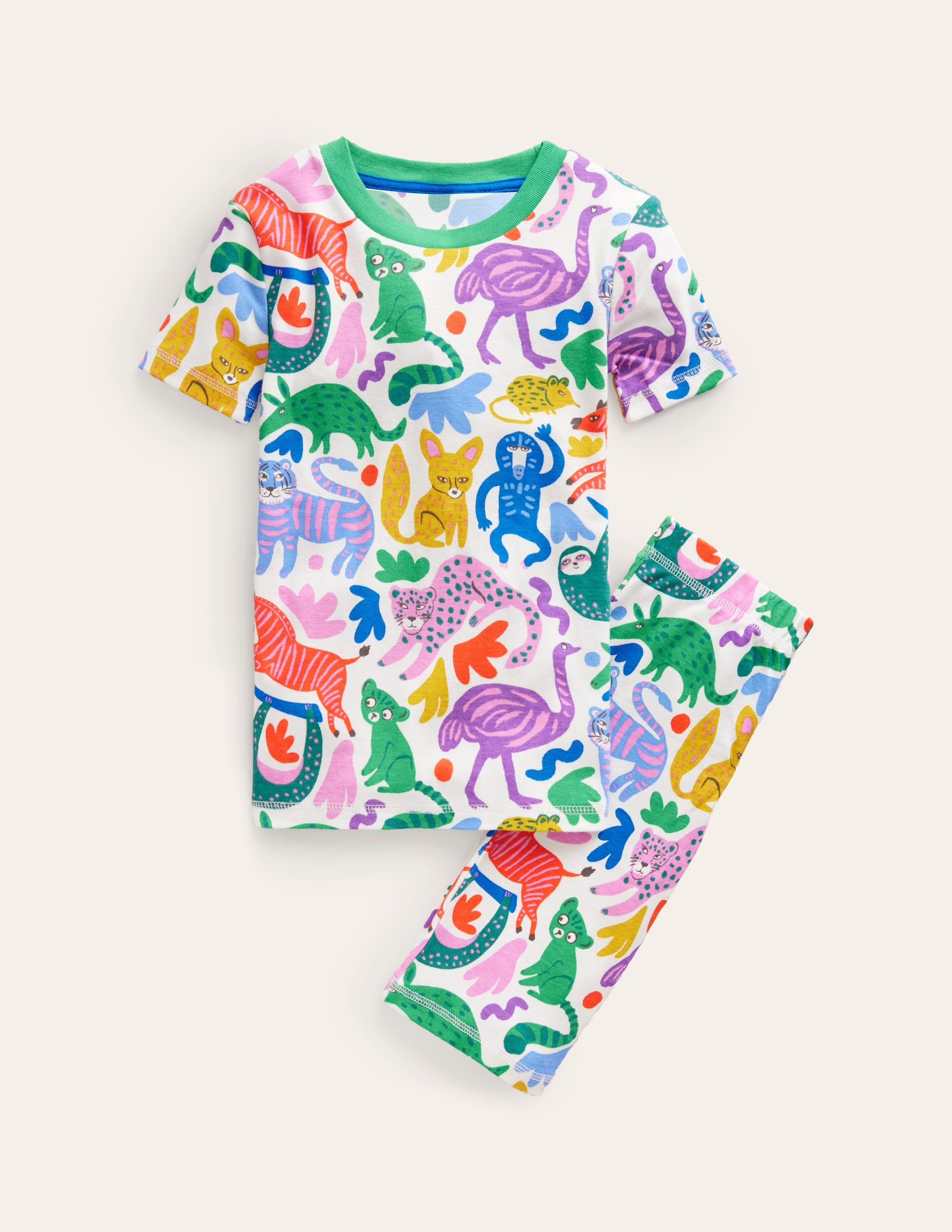 Snug Short John Pyjamas-Multi Safari Friends - Image 1
