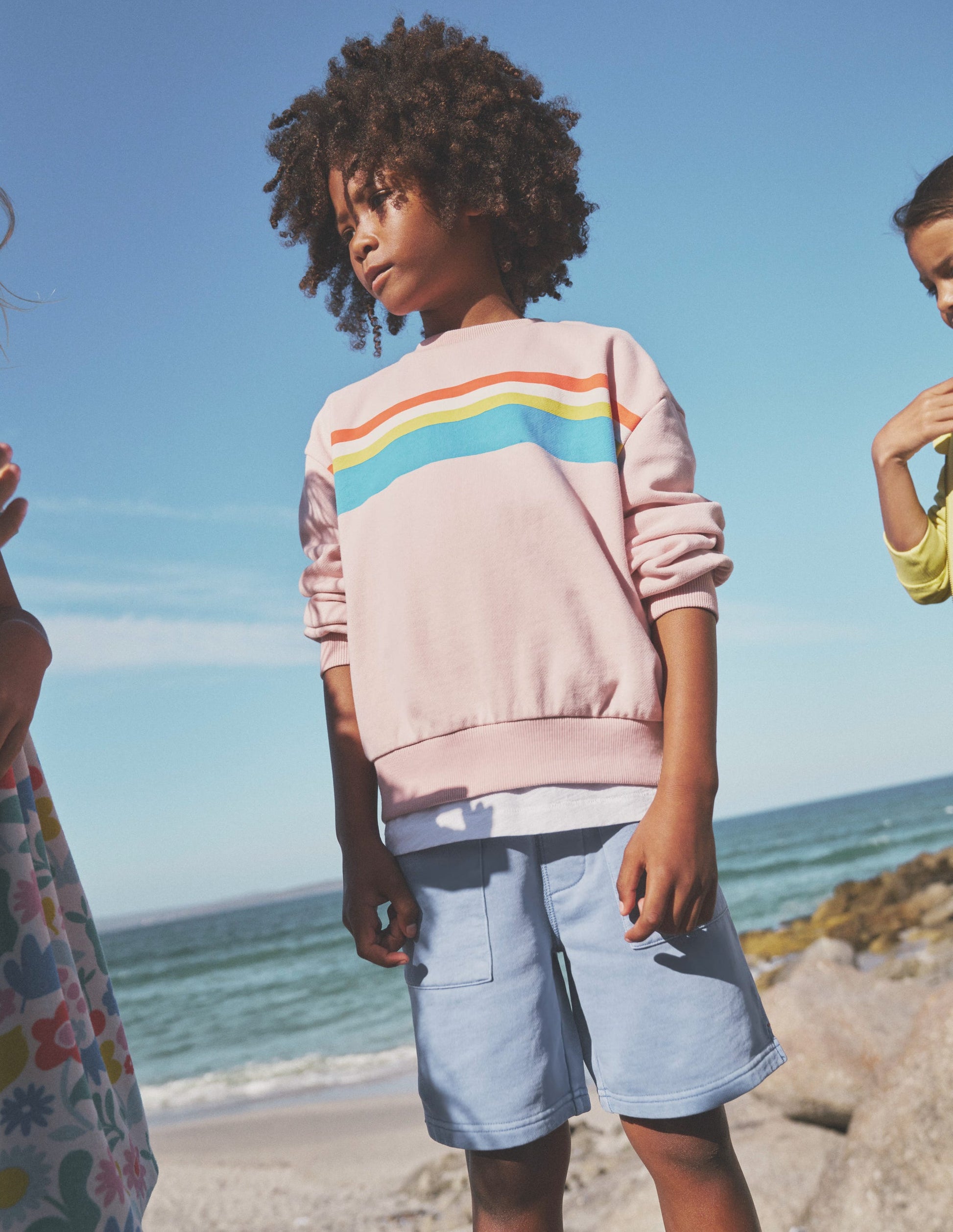 Printed Stripe Sweatshirt-Ballet Pink Multi Chest Stripe-4