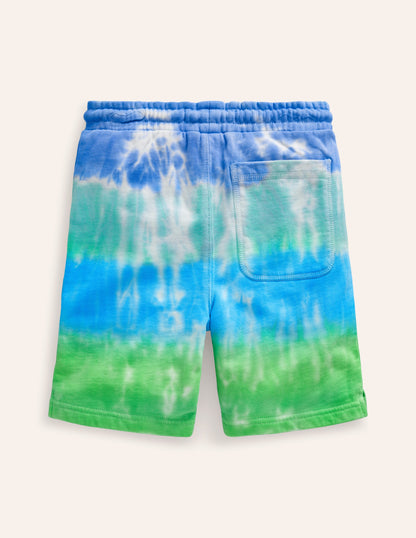 Printed Sweatshorts-Blue Tie Dye