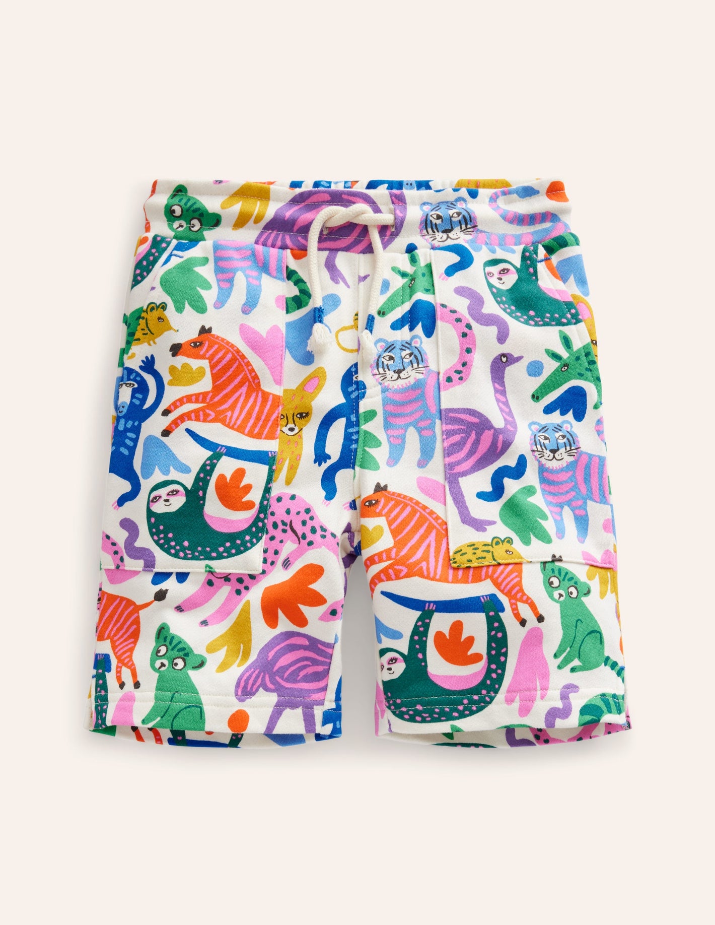 Printed Sweatshorts-Multi Safari Friends