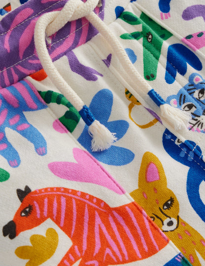 Printed Sweatshorts-Multi Safari Friends