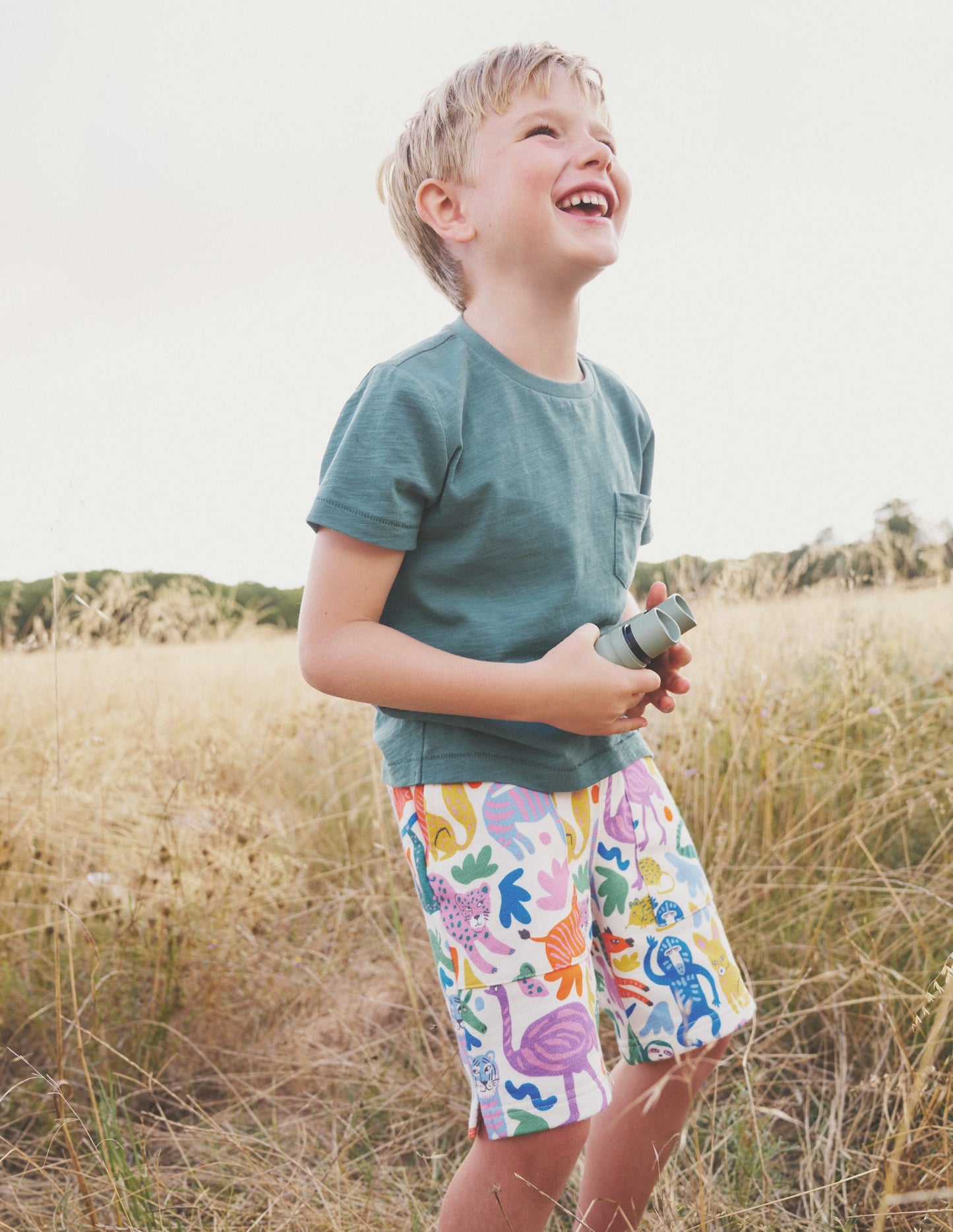 Printed Sweatshorts-Multi Safari Friends