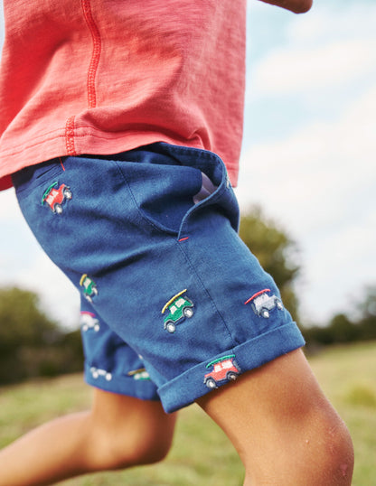 Smart Roll Up Shorts-Sapphire Blue Jeep